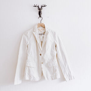 J. Crew Women's Cream Classic Twill Chino Blazer Size 4 NWT